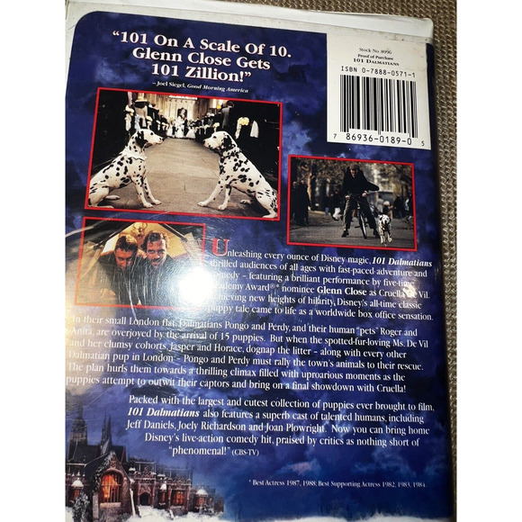 101 Dalmatians Movie Walt Disney (VHS, 1997 Clam Shell) Glenn Close - Picture 2 of 6